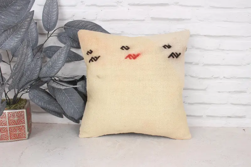 Cushion Cover, Kilim Pillow, Home Decor Pillow, Boho Pillow, Art Deco Pillow Case, 16x16 Beige Pillow Cover, Wholesale Pillow - 1