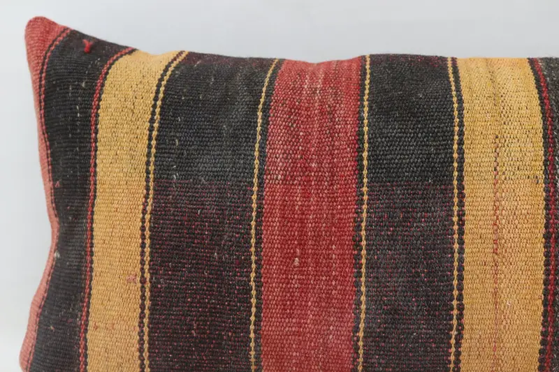 16x48 Brown Pillow Sham, Art Deco Cushion, Patio Cushion Cover, Boho Pillow, Ottoman Cushion Case, Pillow Sham, Kilim Pillow, Vintage Kilim Pillow - 2