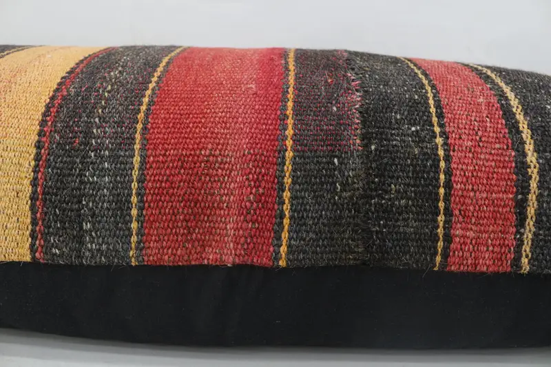 16x48 Brown Pillow Sham, Art Deco Cushion, Patio Cushion Cover, Boho Pillow, Ottoman Cushion Case, Pillow Sham, Kilim Pillow, Vintage Kilim Pillow - 6