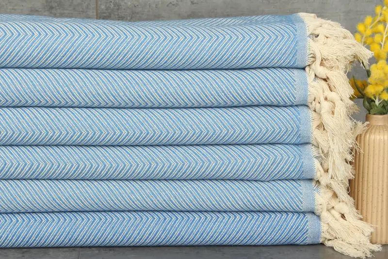 Oversized Beach Towel, Bachelorette Party Favors, Tablecloth, 84x68 Cotton Zig zag Towel, Turkish Towel Blanket, Monogram Blanket, Gift For Coworker - 1