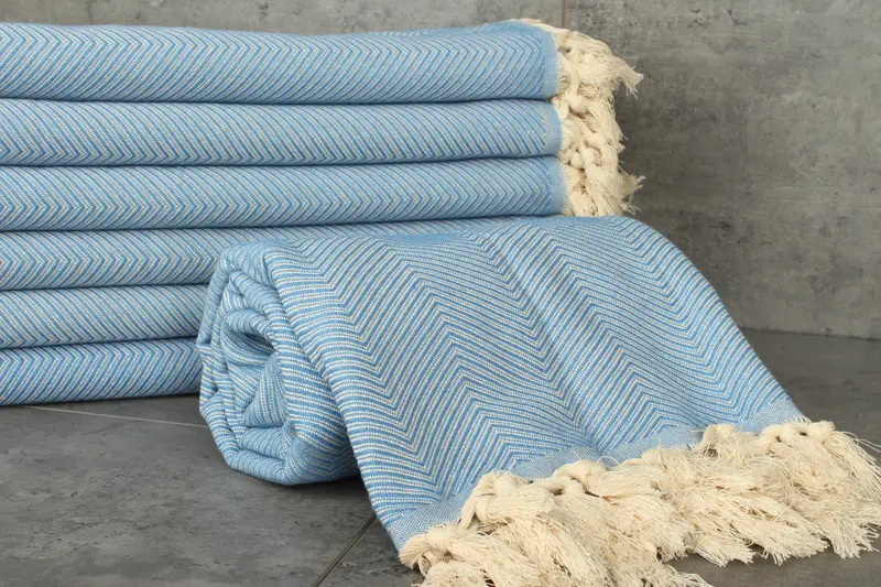 Oversized Beach Towel, Bachelorette Party Favors, Tablecloth, 84x68 Cotton Zig zag Towel, Turkish Towel Blanket, Monogram Blanket, Gift For Coworker - 2