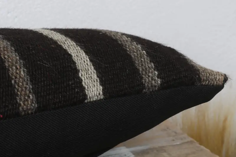 Tribal Cushion, 12x20 Brown Cushion, Antique Pillows, Pillow, Turkish Kilim Pillow, Colorful Cushion Cover, Home Decor Pillow - 6