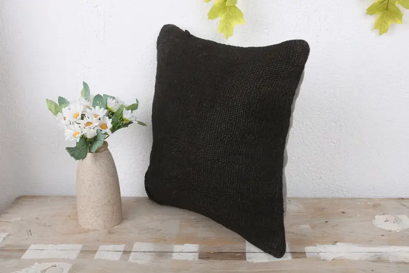 Interior Designer Pillow, 12x12 Brown Pillow Sham, Nomadic Cushion Case, Throw Kilim Pillow, Pillow Cover, Pillow for Sofa - 4
