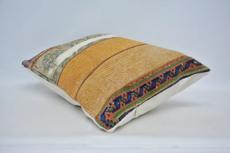 Boho Throw Pillow Case, Pillow for Sofa, Pillow, Sofa Cushion, Gift Pillow, 20x28 Orange Cushion Case, Yoga Cushion Case, Vintage Kilim Pillow - 6