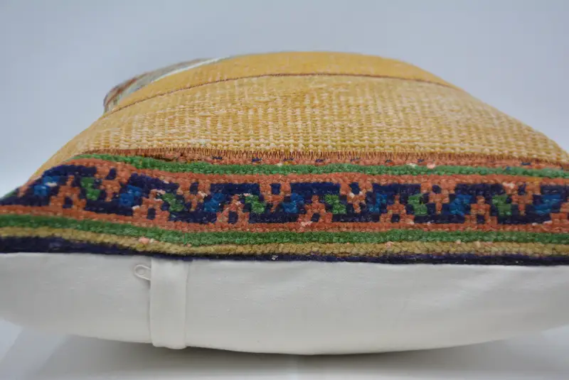 Boho Throw Pillow Case, Pillow for Sofa, Pillow, Sofa Cushion, Gift Pillow, 20x28 Orange Cushion Case, Yoga Cushion Case, Vintage Kilim Pillow - 5