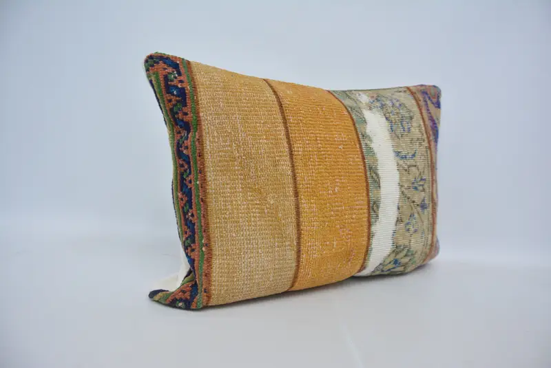 Boho Throw Pillow Case, Pillow for Sofa, Pillow, Sofa Cushion, Gift Pillow, 20x28 Orange Cushion Case, Yoga Cushion Case, Vintage Kilim Pillow - 3
