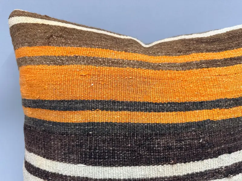 20x20 Orange Cushion Case, Home Decor Pillow, Handmade Kilim Cushion, Couch Cushion Case, Antique Pillows, Cushion Cover, Bench Pillow - 5