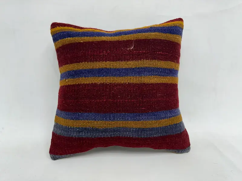 Cushion, 18x18 Red Cushion Case, Colorful Cushion, Gift Pillow, Boho Pillow Sham Cover, Antique Pillows, Boho Throw Pillow Cover - 1