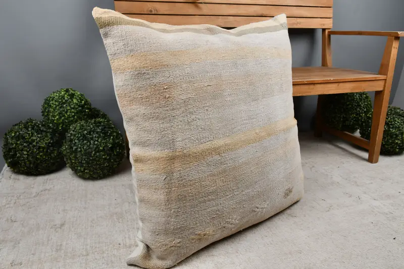 Authentisches Kissen, Vintage -Kissen, türkisches Kissen, Kissengehäuse, Morroccon -Kilim -Kissenkissen, türkisches Kilim -Kissen, 32x32 weiße Kissenbedeckung - 7