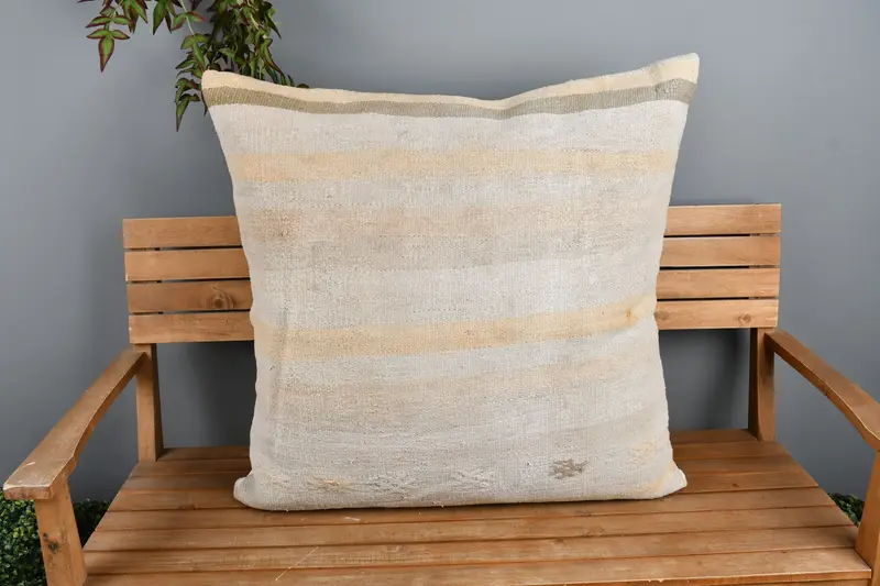 Authentisches Kissen, Vintage -Kissen, türkisches Kissen, Kissengehäuse, Morroccon -Kilim -Kissenkissen, türkisches Kilim -Kissen, 32x32 weiße Kissenbedeckung - 6