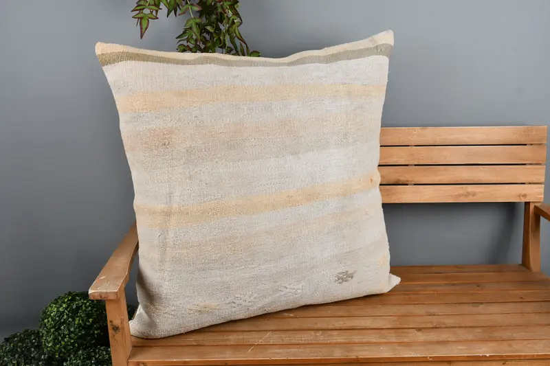 Authentisches Kissen, Vintage -Kissen, türkisches Kissen, Kissengehäuse, Morroccon -Kilim -Kissenkissen, türkisches Kilim -Kissen, 32x32 weiße Kissenbedeckung - 1