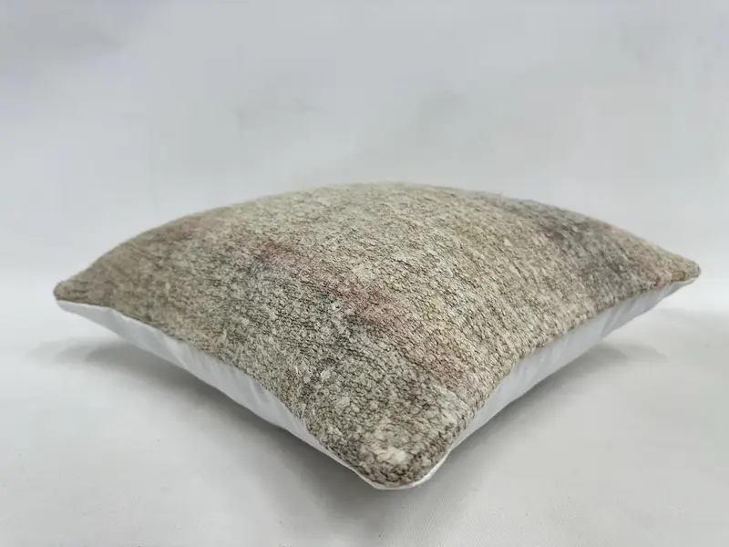 Vintage Kilim Pillow, Office Chair Cushion Cover, Pillow, 16x16 Beige Pillow, Pillow for Sofa, Rustic Pillow Sham, Pillow for Couch, Outdoor Cushion - 6