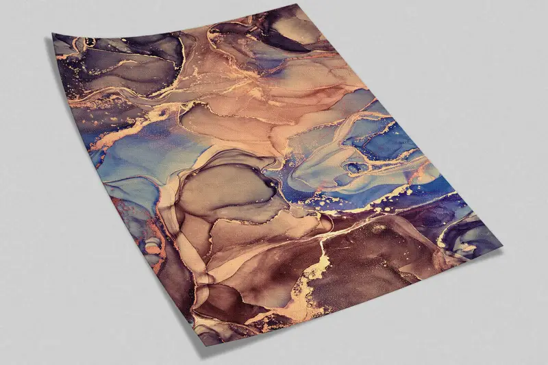 Marble Wall Art, Brown And Blue Marble Wallpaper, 3D Wall Decor, Luxury Wallpaper, Wall Stickers, Wall Mural, 3D Wallpaper, Contact Paper, - 5