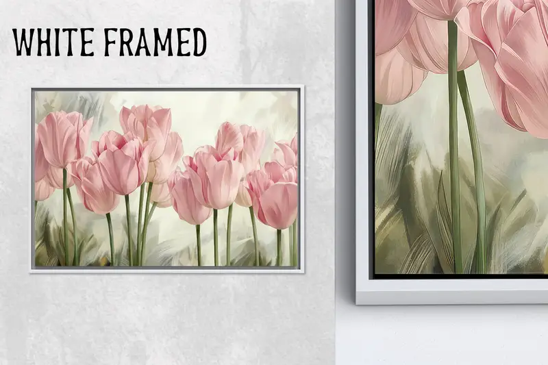 Modern Pembe Lale Kanvası: Lale Severler için Trendy Çiçek Sanatı