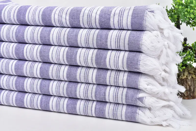Turkish bath towel, Spa Towel, Welcome Wedding Gift, Handmade Turkish Towel, 70x40 Cotton Striped Towel, Bachelorette Party Favors, Absorbent towel - 3