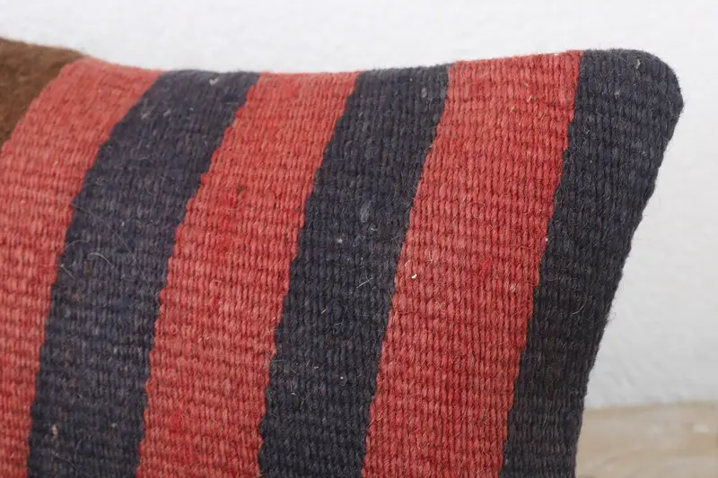 Pillow Case, 8x16 Red Pillow Cover, Handmade Kilim Cushion, Vintage Pillow, Square Throw Pillow Cover, Interior Designer Pillow - 5