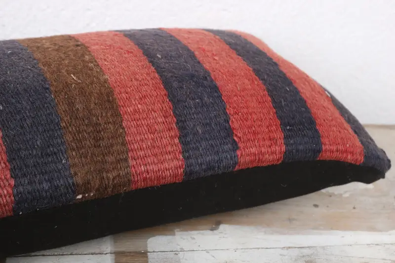 Pillow Case, 8x16 Red Pillow Cover, Handmade Kilim Cushion, Vintage Pillow, Square Throw Pillow Cover, Interior Designer Pillow - 6