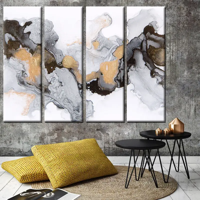 Abstract Canvas Decor, Gray Landscape Canvas, Abstract Marble Art, Wall Art Table, Abstract Wall Art, Marble Wall Decor,Abstract Canvas Art - 4