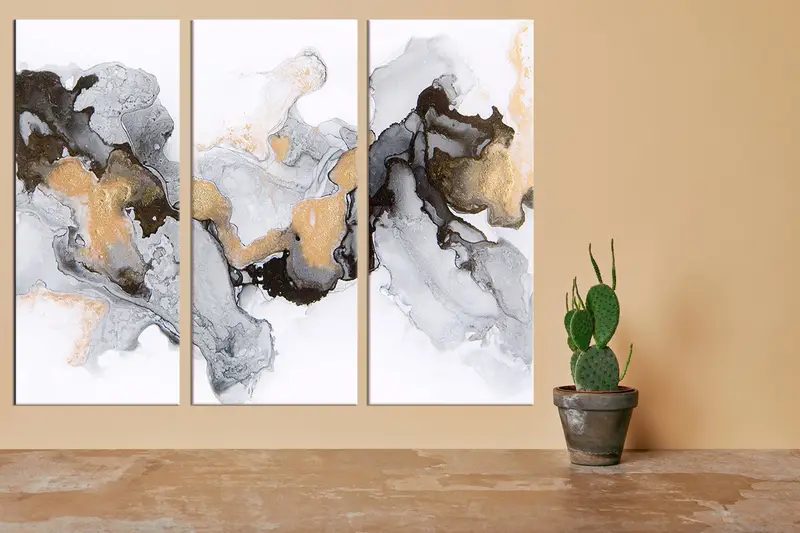 Abstract Canvas Decor, Gray Landscape Canvas, Abstract Marble Art, Wall Art Table, Abstract Wall Art, Marble Wall Decor,Abstract Canvas Art - 2