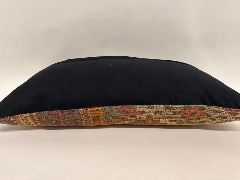 Colorful Cushion Cover, Pillow, Vintage Kilim Pillow, 12x24 Brown Cushion Cover, Indoor Cushion Case, Ethnical Kilim Rug Pillow, Kilim Pillow Cover - 7