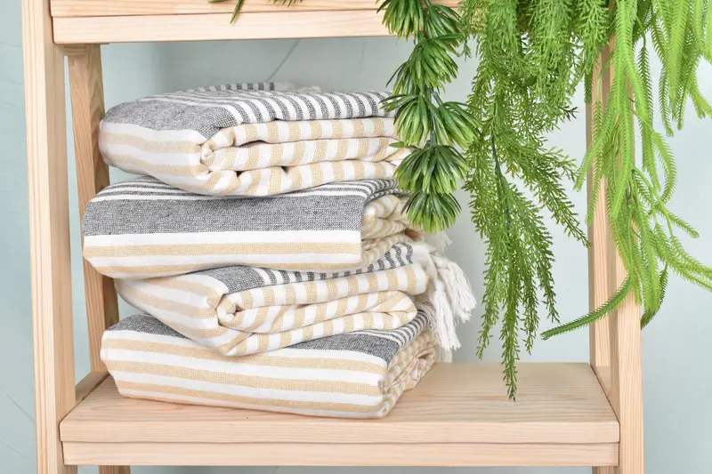 Holiday Towel, Hammam Towel USA, Quick-dry towel, Large Turkish Towel, Bridesmaid Favors, Turkish Towel Beach, 68x40 Cotton Striped Terry Towel - 7