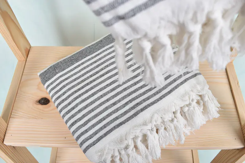Holiday Towel, Hammam Towel USA, Quick-dry towel, Large Turkish Towel, Bridesmaid Favors, Turkish Towel Beach, 68x40 Cotton Striped Terry Towel - 5