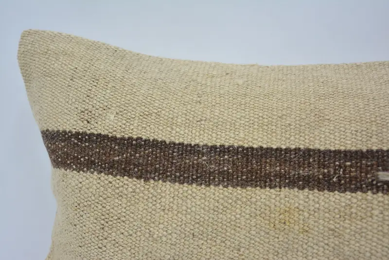 12x24 Beige Pillow Case, Turkish Pillow, Kilim Cushion Sham, Accent Pillow, Cushion Cover, Farmhouse Pillow Case, Pillow for Couch - 2
