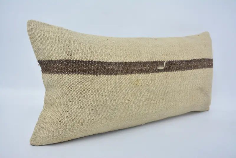 12x24 Beige Pillow Case, Turkish Pillow, Kilim Cushion Sham, Accent Pillow, Cushion Cover, Farmhouse Pillow Case, Pillow for Couch - 3