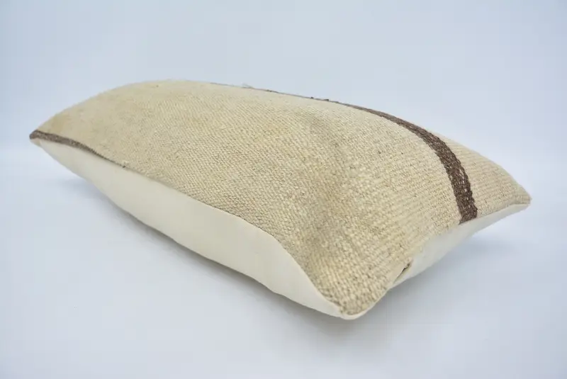 12x24 Beige Pillow Case, Turkish Pillow, Kilim Cushion Sham, Accent Pillow, Cushion Cover, Farmhouse Pillow Case, Pillow for Couch - 6