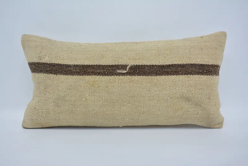 12x24 Beige Pillow Case, Turkish Pillow, Kilim Cushion Sham, Accent Pillow, Cushion Cover, Farmhouse Pillow Case, Pillow for Couch - 1