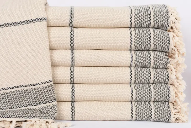 Valentinstagsgeschenk für sie, türkische Decke, türkische Handtuchdecke, Hochzeitsbevorzugungen, Brautjungferngeschenke, Familiengeschenk, 104x96 Baumwollstreifentuch - 1