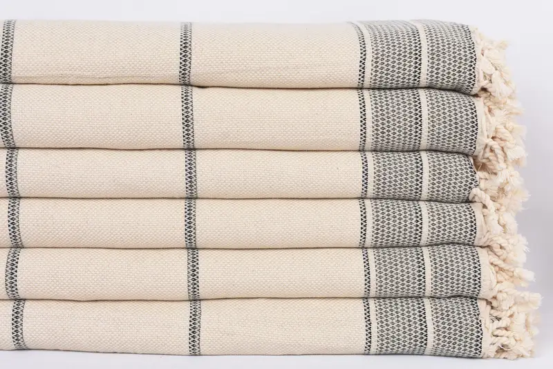 Valentinstagsgeschenk für sie, türkische Decke, türkische Handtuchdecke, Hochzeitsbevorzugungen, Brautjungferngeschenke, Familiengeschenk, 104x96 Baumwollstreifentuch - 3
