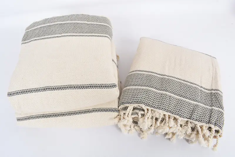 Valentinstagsgeschenk für sie, türkische Decke, türkische Handtuchdecke, Hochzeitsbevorzugungen, Brautjungferngeschenke, Familiengeschenk, 104x96 Baumwollstreifentuch - 7
