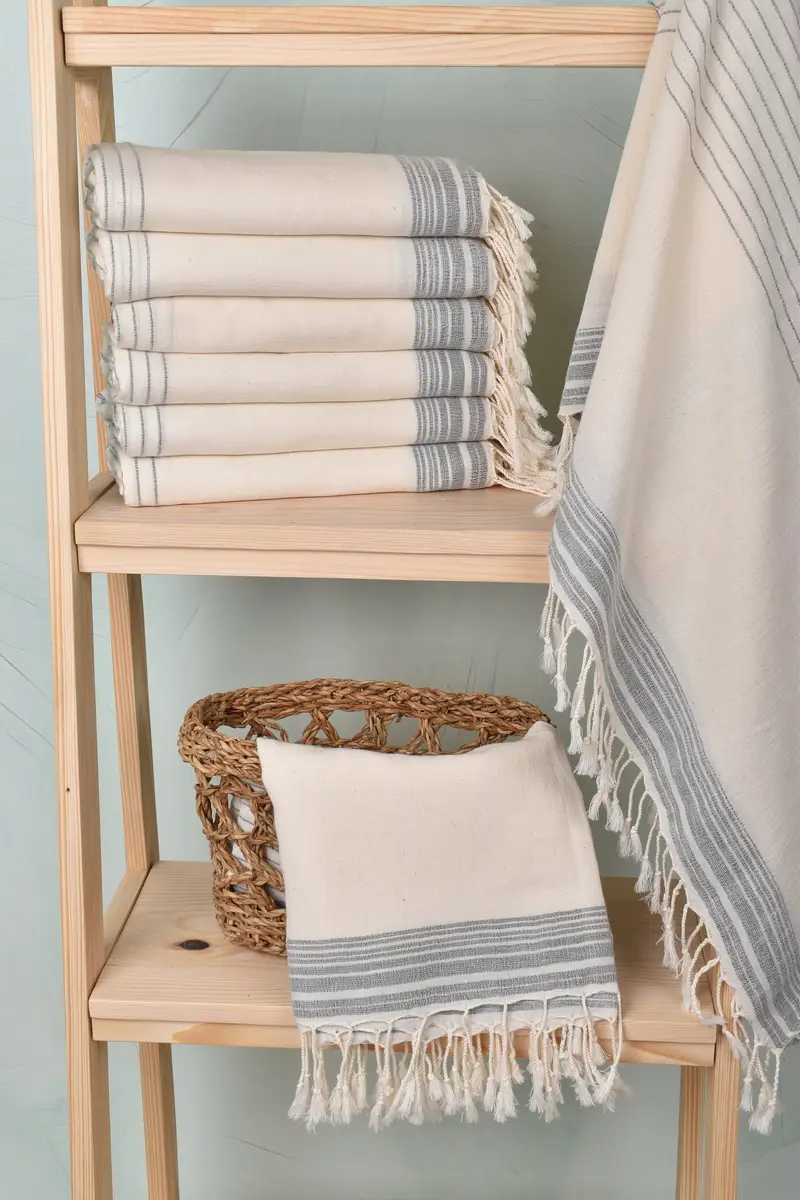 Turkish Towel Monogram, Personalized Gift For Her, Personalized Turkish Towel, 68x36 Cotton Striped Towel, Custom Beach Towel, Beach Towel Gift - 3