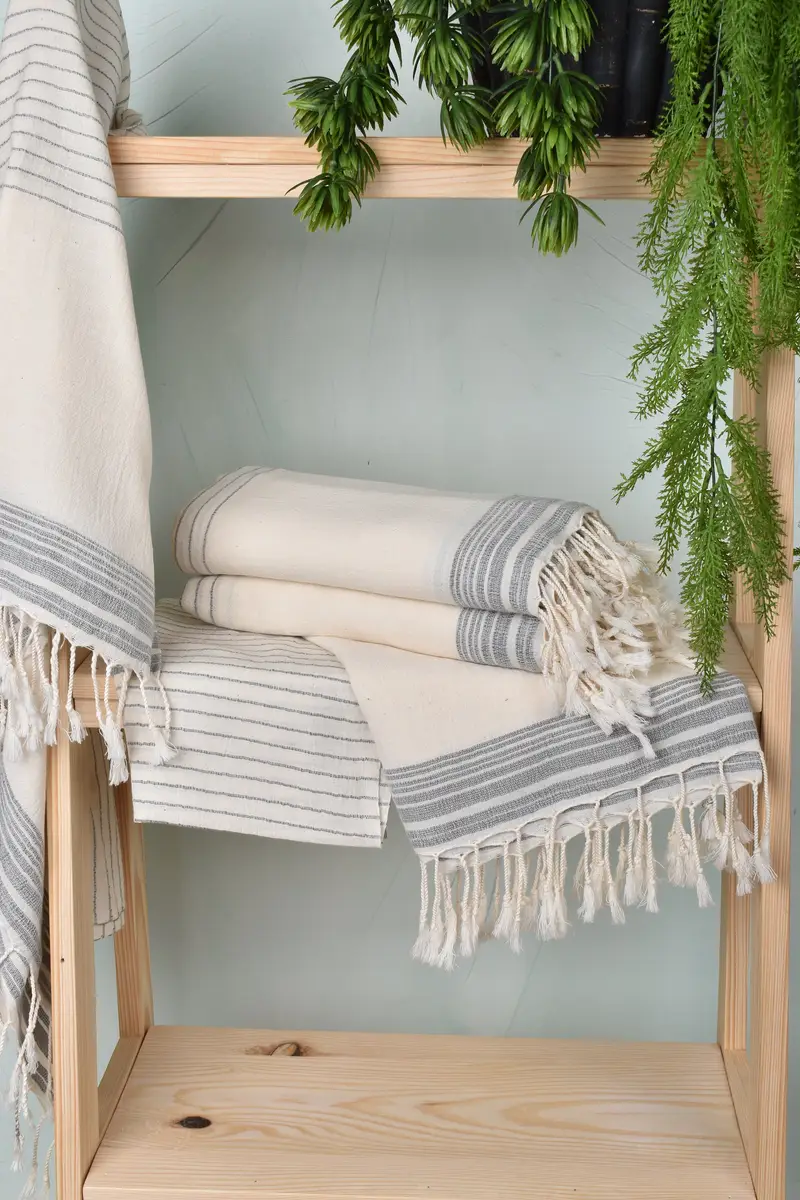 Turkish Towel Monogram, Personalized Gift For Her, Personalized Turkish Towel, 68x36 Cotton Striped Towel, Custom Beach Towel, Beach Towel Gift - 6