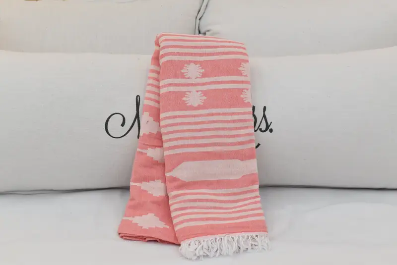 Wedding Favors, Woven Blanket, Bridesmaid Gift, Bachelorette Large Towel, Boho Throw Blankets, 84x60 Cotton Patterned Towel, Thanksgiving Tablecloth - 6