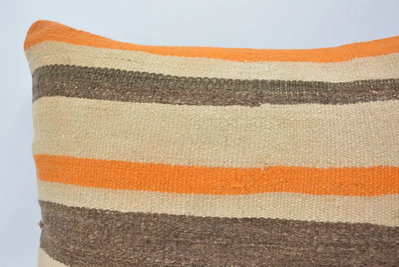 Ethnical Kilim Rug Pillow, Authentic Cushion Cover, Yoga Pillow Cover, 16x24 Beige Pillow Sham, Handmade Kilim Cushion, Home Decor Pillow, Pillow - 2