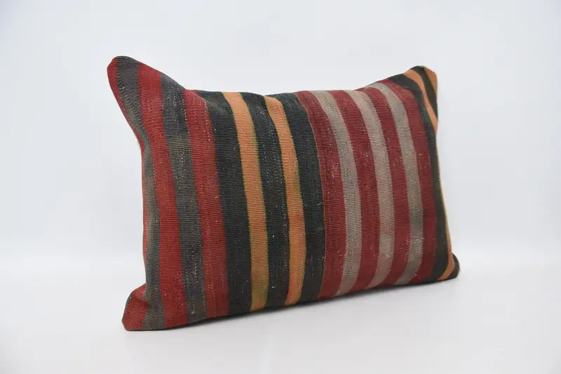 Pillow Sham, Bright Cushion, 20x28 Red Pillow, Pillow for Sofa, Aesthetic Pillow Case, Bed Pillow Case, Kilim Pillow, Turkish Pillow - 3