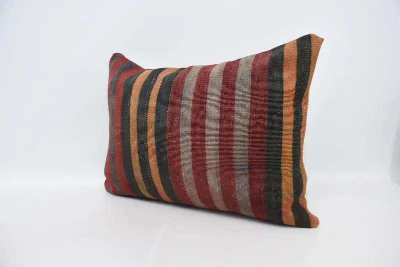 Pillow Sham, Bright Cushion, 20x28 Red Pillow, Pillow for Sofa, Aesthetic Pillow Case, Bed Pillow Case, Kilim Pillow, Turkish Pillow - 4