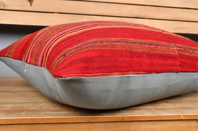 Pet Cushion Case, Antique Pillows, Boho Chic Pillow, Gift Pillow, Kilim Pillow Cover, Cushion Case, Bench Pillow Sham, 20x28 Red Pillow Cover - 4