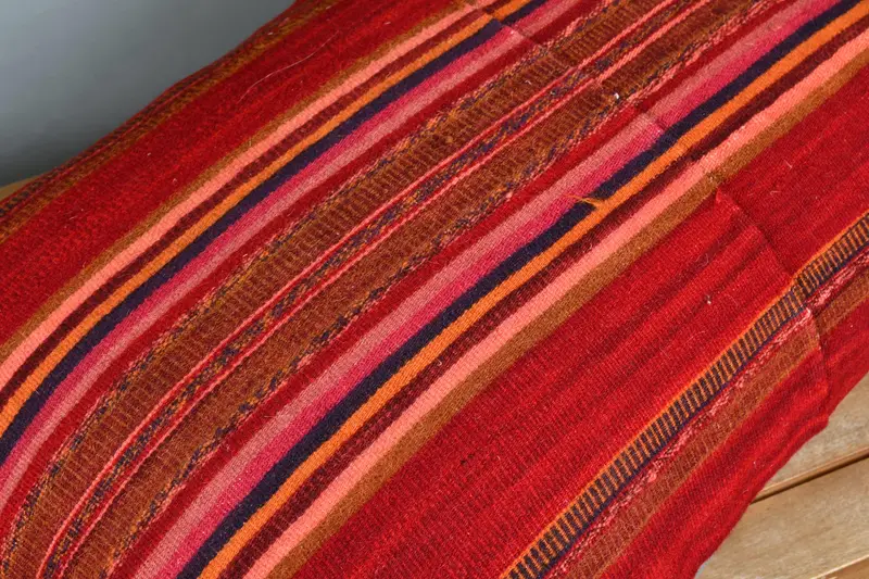 Pet Cushion Case, Antique Pillows, Boho Chic Pillow, Gift Pillow, Kilim Pillow Cover, Cushion Case, Bench Pillow Sham, 20x28 Red Pillow Cover - 3