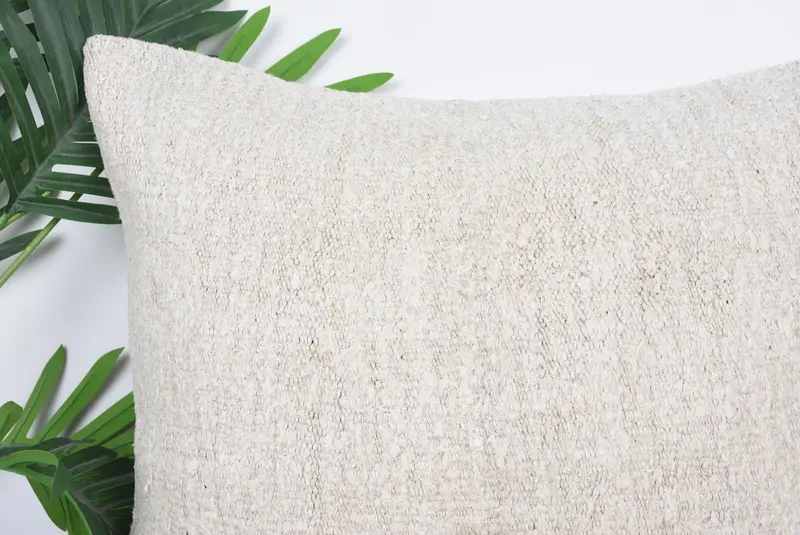 Outdoor Throw Pillow Sham, Antique Pillows, 20x20 Beige Cushion Case, Pillow Cover, Handmade Kilim Cushion, Home Decor Pillow - 2