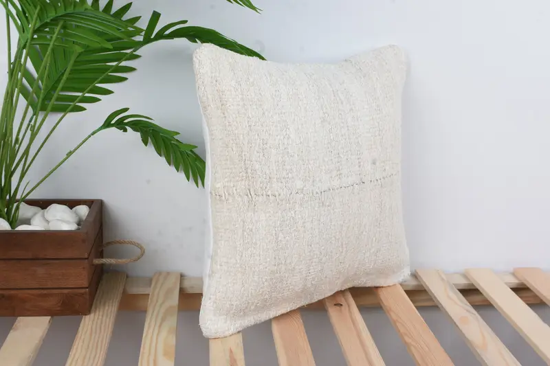 Personalized Gift Pillow Cushion Case, 16x16 White Cushion, Ethnical Kilim Rug Pillow, Cushion Case, Kilim Pillow, Pillow for Sofa - 4