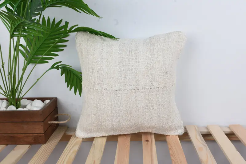 Personalized Gift Pillow Cushion Case, 16x16 White Cushion, Ethnical Kilim Rug Pillow, Cushion Case, Kilim Pillow, Pillow for Sofa - 1