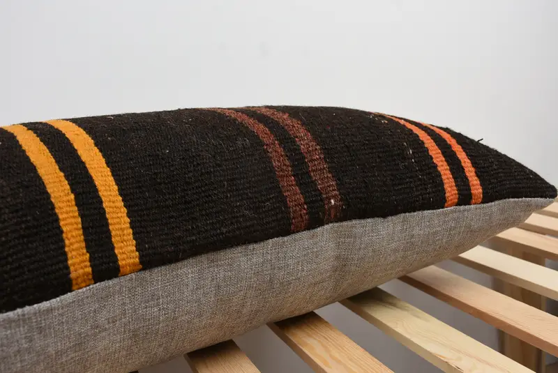 Indoor Cushion Case, Colorful Pillow, Throw Kilim Pillow, Home Decor Pillow, Pillow Case, 16x48 Brown Pillow Cover, Turkish Pillow - 7