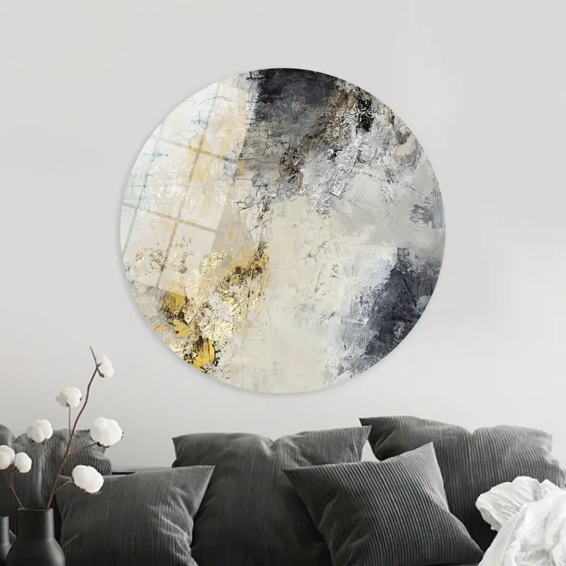 現代的なゴールドきらめく石膏キャンバスアートプリント