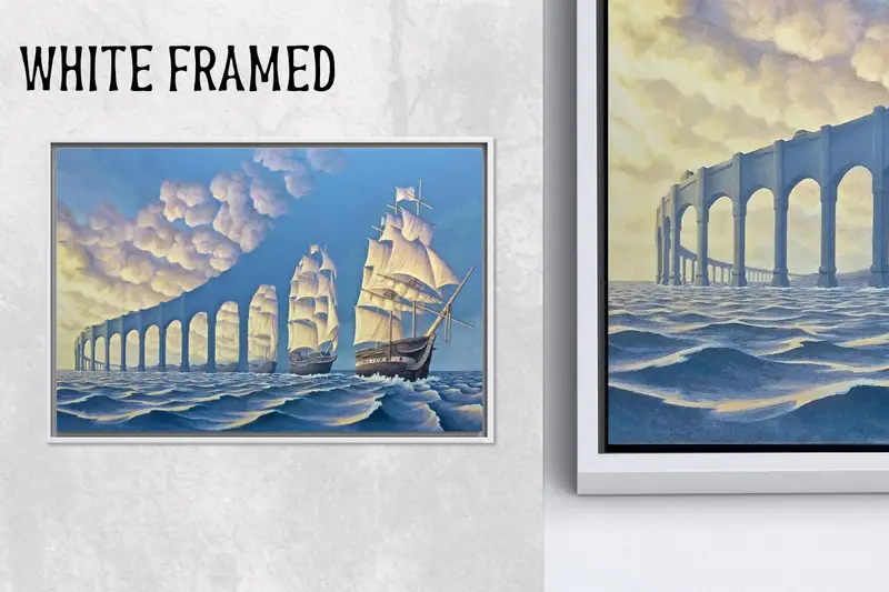 海の航海シュールな抽象的なブループリントキャンバスアート