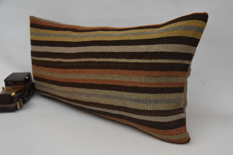 12x24 Orange Cushion, Vintage Pillow, Ethnical Kilim Rug Pillow, Southwestern Pillow, Kilim Pillow Cover, Traditional Pillow Case, Cushion Cover - 3