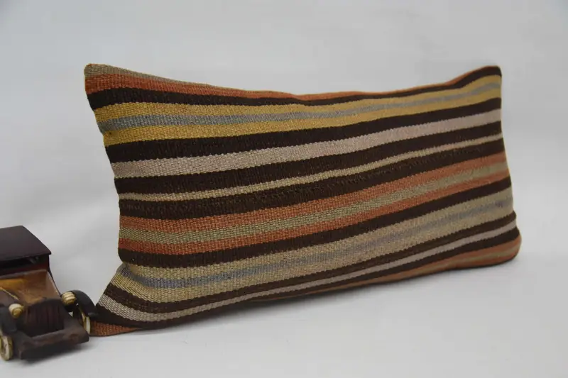12x24 Orange Cushion, Vintage Pillow, Ethnical Kilim Rug Pillow, Southwestern Pillow, Kilim Pillow Cover, Traditional Pillow Case, Cushion Cover - 2