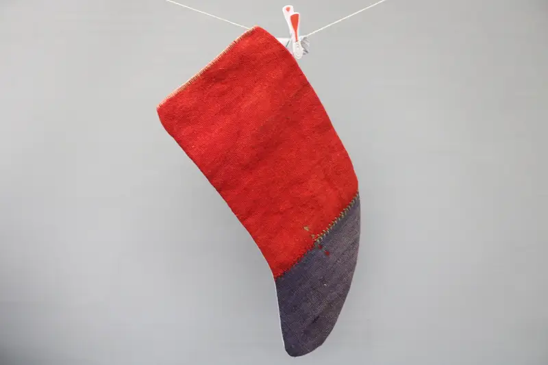 Şenlikli Kırmızı ve Mor Noel Çorabı, Süslü 9 İnç Çorap